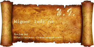 Wigner Ivána névjegykártya